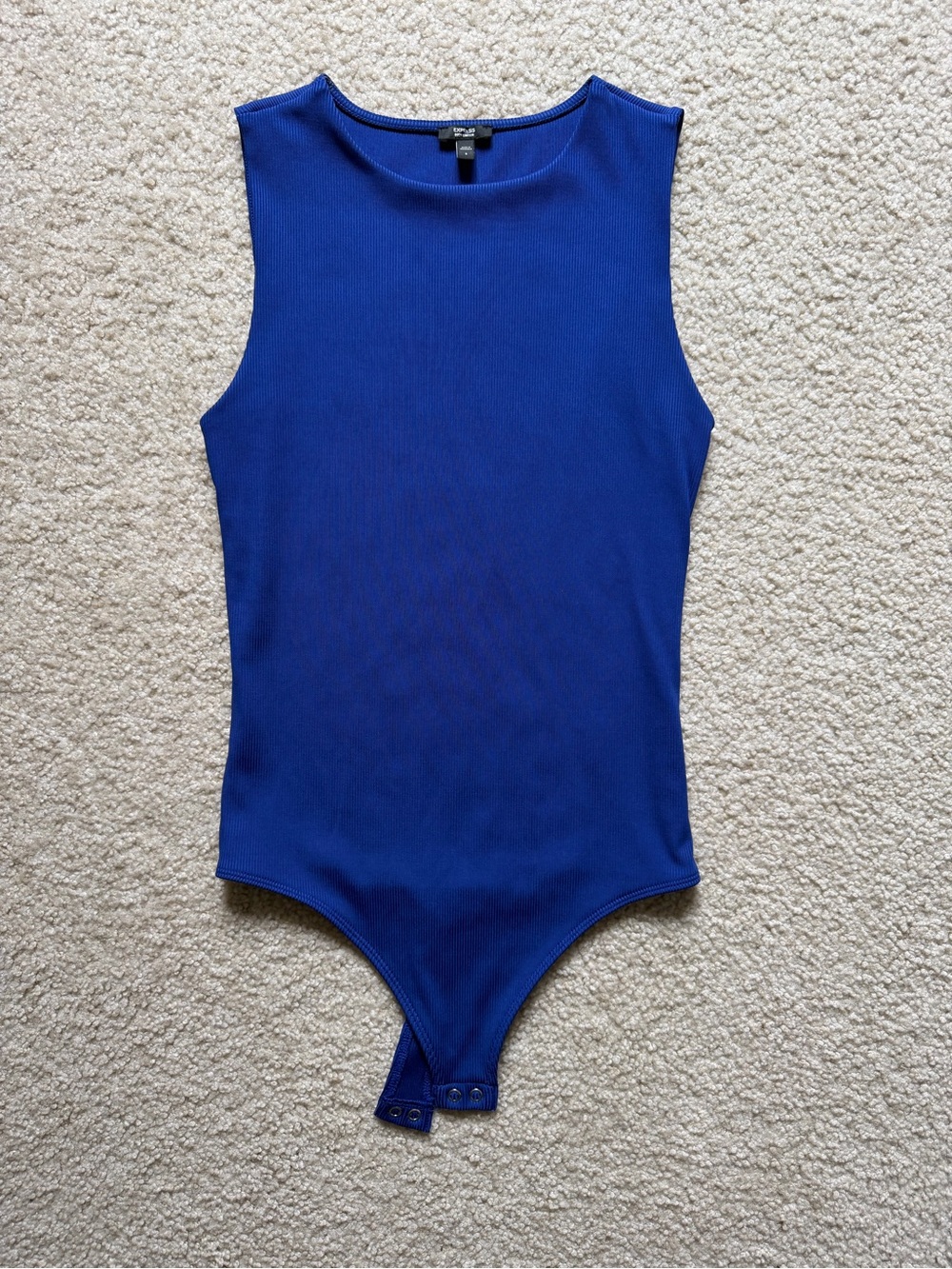 Express Royal Blue Sleeveless One-Piece Body Contour Bodysuit